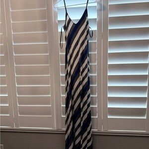 Striped Blue and White Maxi Slip Dress